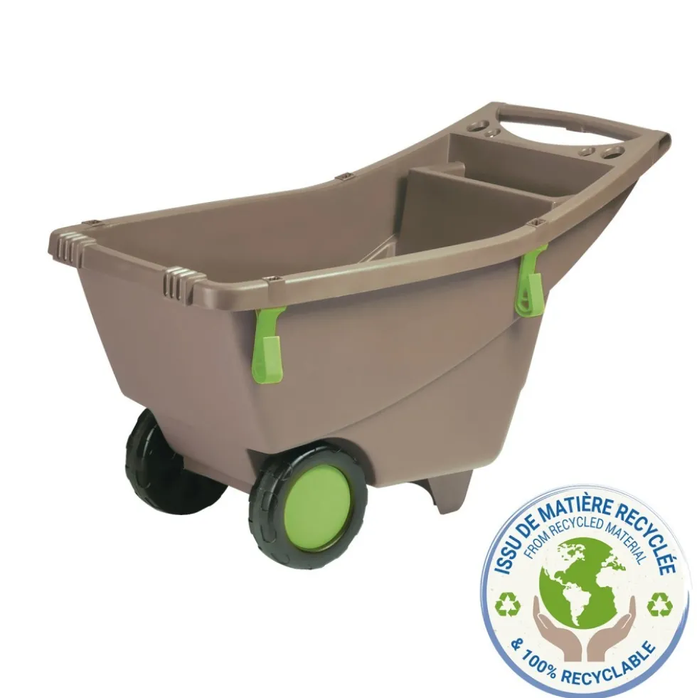Brouette 2 roues plastique - couleur taupe - 140 litres EDA PLASTIQUES