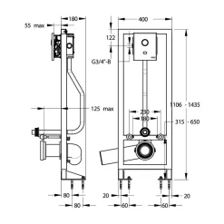 Bâti-support WC autoportant pour cuvette sans bride - P7100 XL N PRESTO