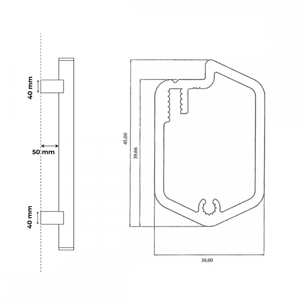 Bâton maréchal Phare en aluminium anodisé argent - adaptable Atrius