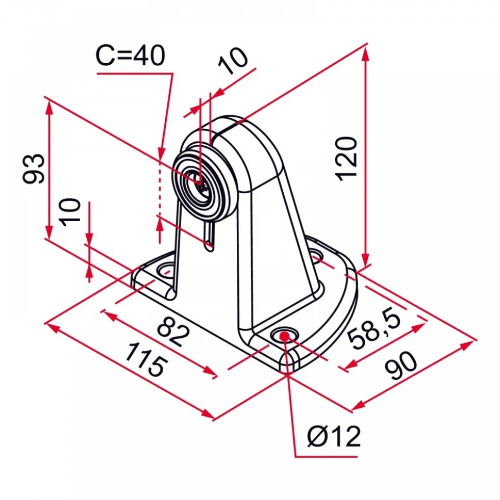 Butée aluminium - pour portail - réglable TIRARD