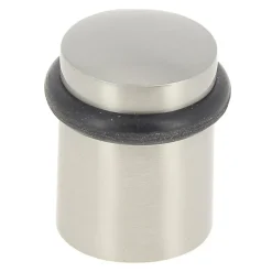 Butoir de porte en aluminium diamètre 28 mm hauteur 40 mm - nickelé mat CADAP