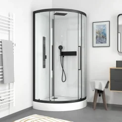 Cabine de douche hydromassante 1/4 rond 90 cm Urban 2 - porte coulissante AURLANE