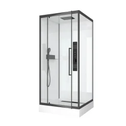 Cabine de douche hydromassante 90x90 cm Urban 2 - porte pivotante AURLANE