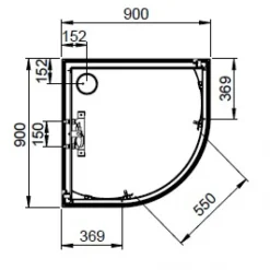 Cabine de douche 1/4 rond 90 cm Iziglass 2 coulissante - accès d'angle - mitigeur thermostatique LEDA