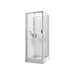 Cabine de douche 80x80 cm Izibox 2 - accès de face portes battantes LEDA