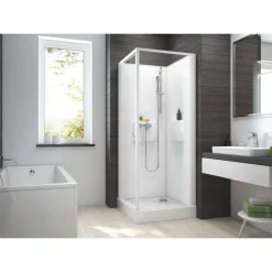 Cabine de douche 90 x 90 cm Izibox 2 - porte pivotante LEDA