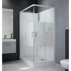 Cabine de douche 120x90 cm Izibox 2- portes coulissantes accès d'angle LEDA