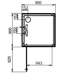Cabine de douche 90x90 cm Iziglass 2 - porte pivotante - mitigeur thermo LEDA