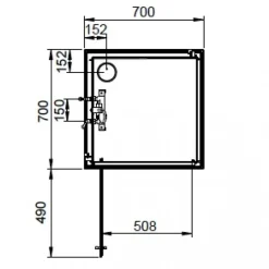 Cabine de douche 70x70 cm Iziglass 2 - accès de face porte pivotante LEDA