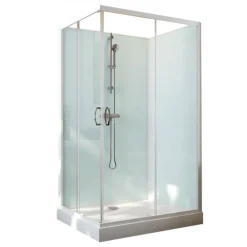 Cabine de douche 120x90 cm Iziglass 2 - accès d'angle portes coulissantes LEDA