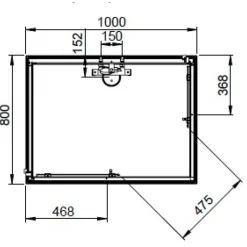 Cabine de douche 100x80 cm Iziglass 2 - accès d'angle portes coulissantes LEDA