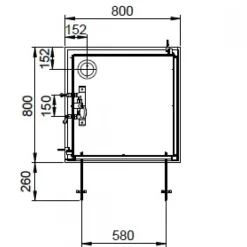 Cabine de douche 80x80 cm Iziglass 2 - accès de face portes battantes LEDA