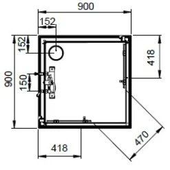 Cabine de douche 90x90 cm Iziglass 2 coulissante - accès d'angle - mitigeur thermostatique LEDA