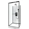 Cabine de douche 80x80 cm - porte pivotante - noire mate - City AURLANE