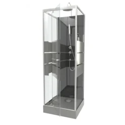 Cabine de douche 70 x 70 cm Study avec porte pivotante sérigraphiée AURLANE