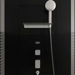 Cabine de douche 70x70cm Study 2 porte pivotante - verre sérigraphié gris anthracite AURLANE
