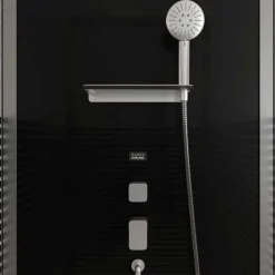 Cabine de douche 80x80cm Study 2 porte pivotante - verre sérigraphié gris anthracite AURLANE