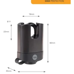 Cadenas acier laminé protection thermoplastique -anse protégée -3 clés YALE