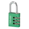 Cadenas aluminium à code - ALUCODE - 3 molettes - vert FTH THIRARD