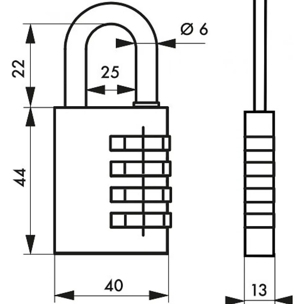 Cadenas aluminium à code - ALUCODE - 3 molettes - violet FTH THIRARD