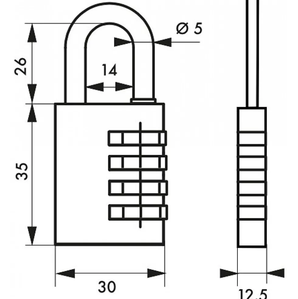 Cadenas aluminium à code - ALUCODE - 3 molettes - violet FTH THIRARD