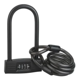 Cadenas antivol à code avec cable acier - UP - 4 molettes - noir FTH THIRARD