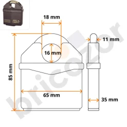 Cadenas à clé - haute protection - anse protégée - Granit™ - 37/60 ABUS