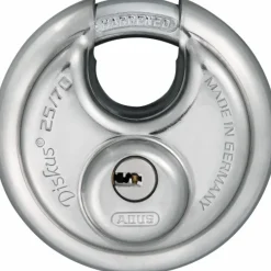 Cadenas à clé - rond - corps inox - anse acier trempé - Diskus® 25/70 ABUS