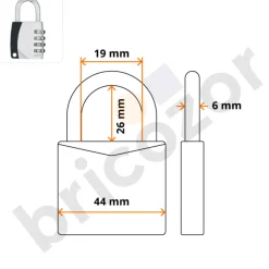 Cadenas à code - anse acier cémenté - type 155 - 4 molettes ABUS