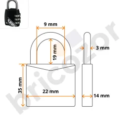 Cadenas à code - 155 - Design Blister - 3 molettes - noir ABUS
