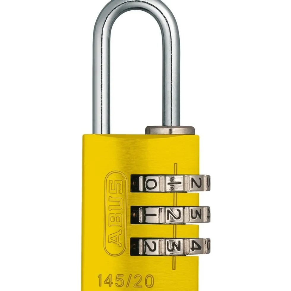 Cadenas à code personnalisable - corps aluminium anodisé - 145 - jaune ABUS