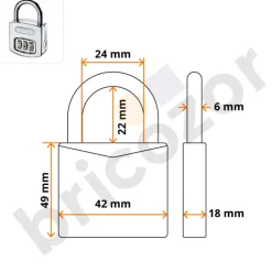 Cadenas à code personnalisable 3 chiffres - acier chromé - 160/40 ABUS