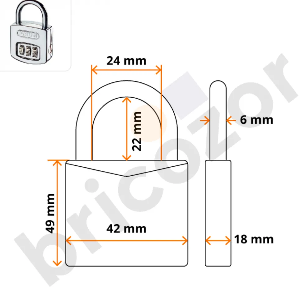 Cadenas à code personnalisable 3 chiffres - acier chromé - 160/40 ABUS