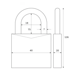 Cadenas de consignation anse haute 75 mm - 74/40HB75 - Rouge SPRD ABUS