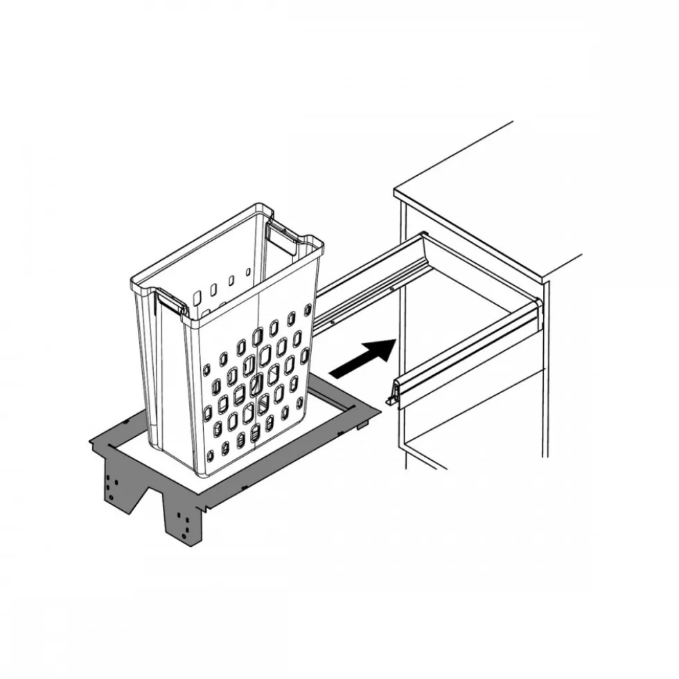Cadre et corbeilles à linge coulissants Laundry pour InnoTech Atira HETTICH