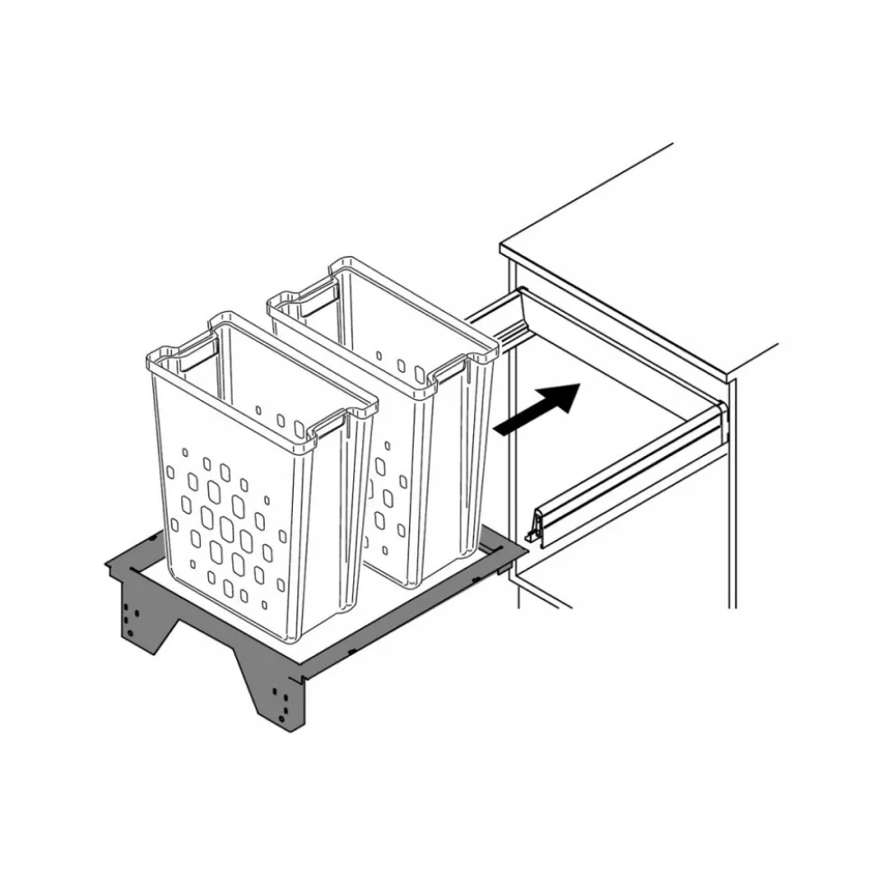 Cadre et corbeilles à linge coulissants Laundry pour InnoTech Atira HETTICH