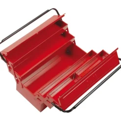 Caisse à outils métallique rouge - dépliable - 5 compartiments SAM OUTILLAGE