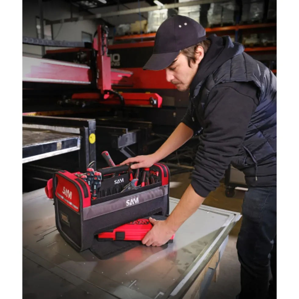 Caisse à outils textile 39 L avec 100 outils électromécanique - cpp-83bag SAM OUTILLAGE