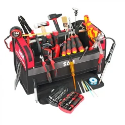 Caisse à outils textile 39 L avec 100 outils électromécanique - cpp-83bag SAM OUTILLAGE