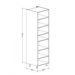 Caisson armoire hauteur 2100 mm profondeur 610 mm - blanc BRICOZOR