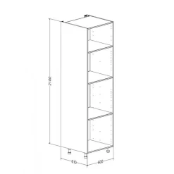 Caisson armoire hauteur 2100 mm profondeur 610 mm - blanc BRICOZOR