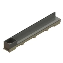 Caniveau béton polymère avec couv à fente et élément de visite Inox 304L - Self 100 ACO