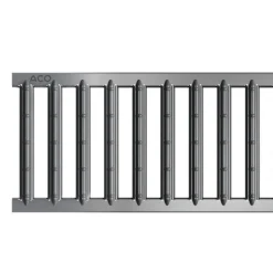 Caniveau béton polymère H55mm avec couv à fente et élément de visite acier galva - Self 100 ACO