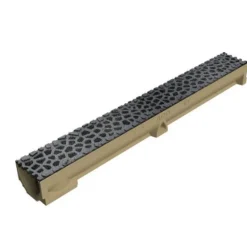 Caniveau béton polymère H95 mm avec grille Voronoï fonte diamant - Self 100 ACO
