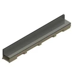 Caniveau béton polymère H55mm avec couverture à fente Inox 304L - Self 100 ACO