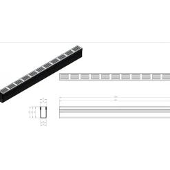 Caniveau d'extérieur avec grille aluminium noire A15 - Slimline ACO