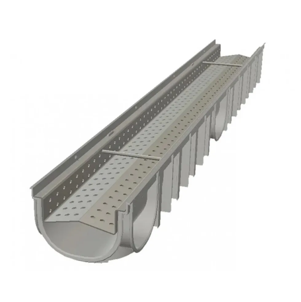Caniveau d'extérieur PE-PP avec grille acier galvanisé perforée - ACO Stone ACO