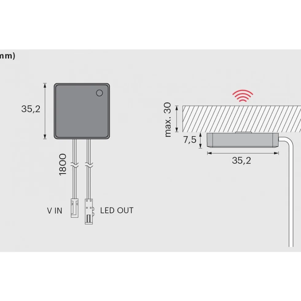 Capteur tactile invisible 24V 72W pour fonctions d'éclairage L&S LIGHT