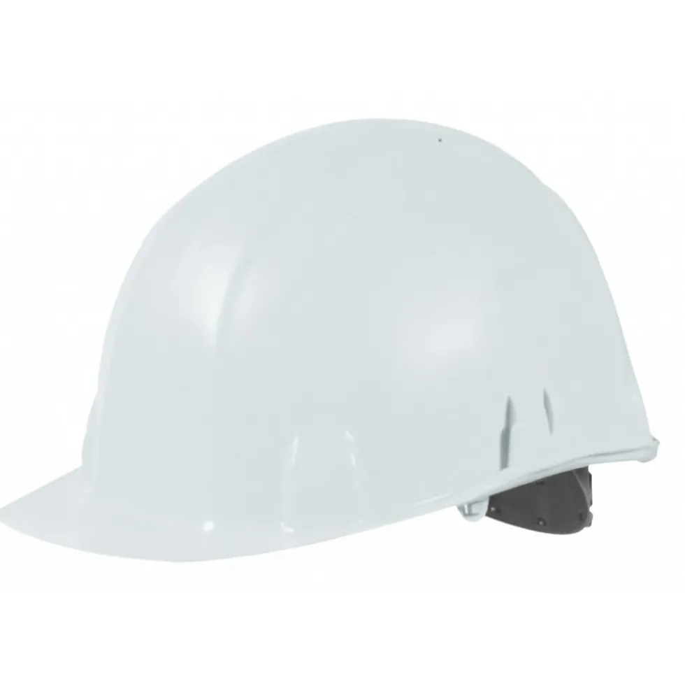 Casque de chantier BRENNUS blanc - avec serre-nuque à glissière AUBOUEIX