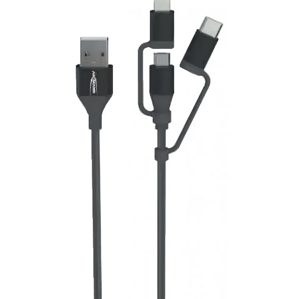 Câble de données et de chargement USB - 3-en-1 - 120 cm ANSMANN